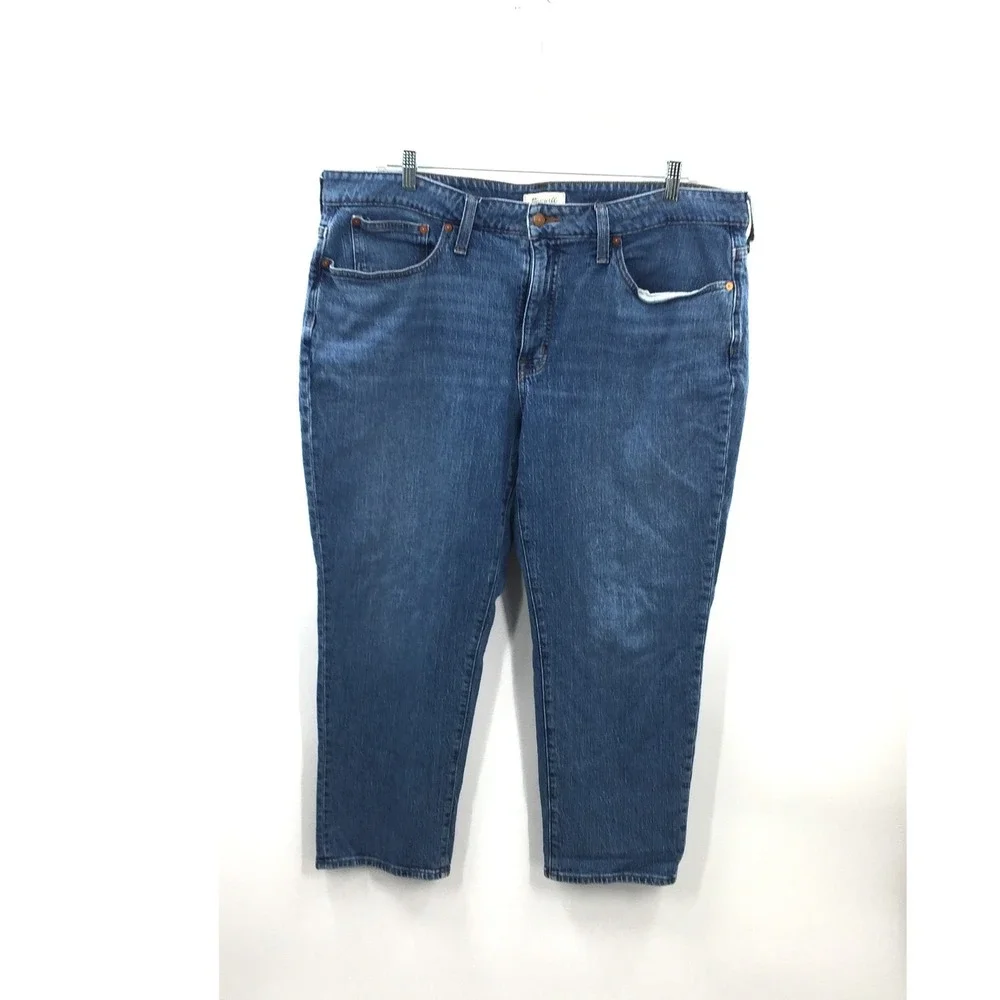 Madewell Mom Jean medium wash high rise waist classic‎ relaxed tapered leg 20W